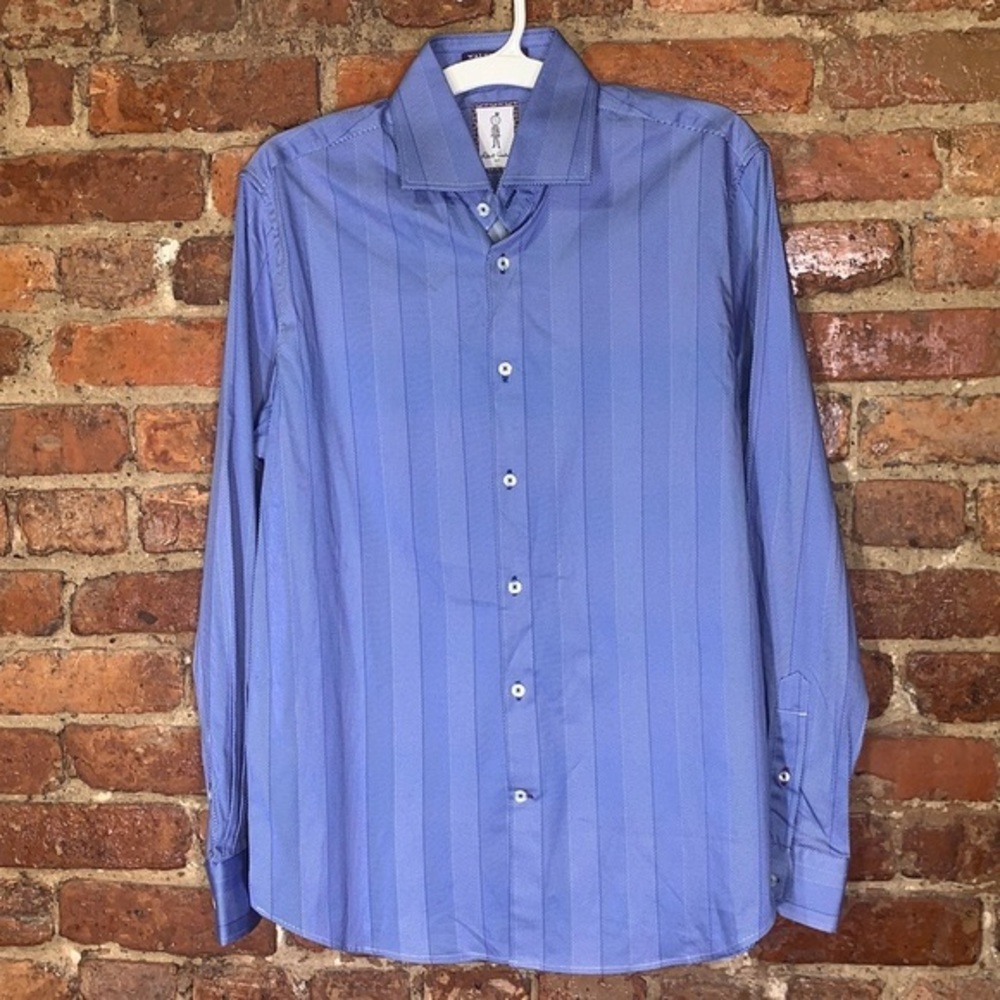 Robert Graham Blue Chevron Print Shirt USM NWOT